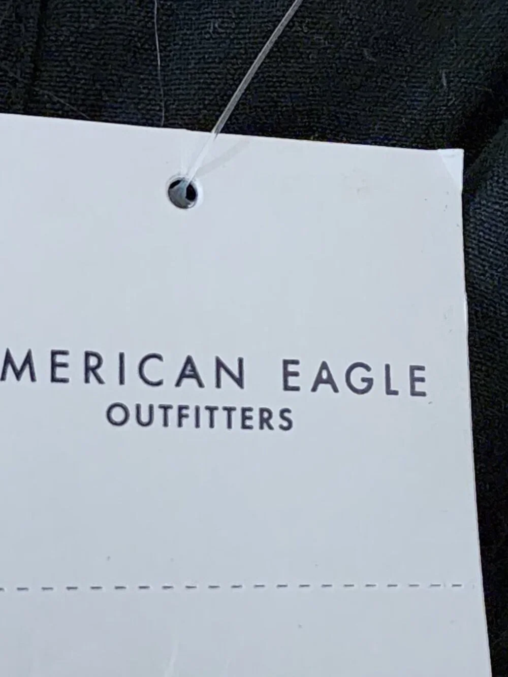 American Eagle Black Cotton Linen Smocked Wide Leg Jumpsuit - Picture 7 of 9